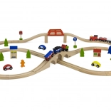 circuit de train en bois 49 pcs