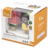 Set de glaces en bois Viga avec support, 6 pcs