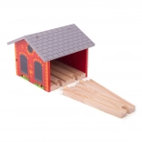 dépôt en brique pour deux petits trains BIGJIGS RAIL