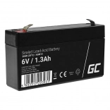 Batterie sans entretien AGM VRLA Green Cell AGM13 6V 1,3Ah (pour système d’alarme, caisse, jouet)