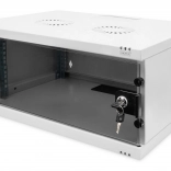 Armoire réseau murale 19" 4U DIGITUS, 241 × 540 × 400 mm, porte en verre, gris, non assemblée