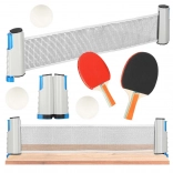 Set de tennis de table avec filet extensible et 2 raquettes