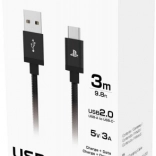 câble de charge usb hori pour dualsense playstation 5, 3 m