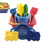 Ensemble de sable pour enfants avec panier, seau et moules