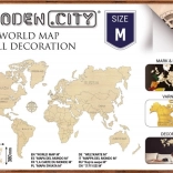 Carte du monde en bois M 57 × 38 cm WOODEN CITY