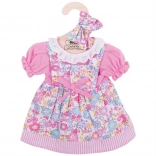 Robe rose à motif floral pour poupée 38 cm avec serre-tête BIGJIGS TOYS