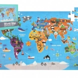 Puzzle en bois Carte du Monde 48 pièces