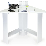 Bureau d’angle moderne blanc avec deux étagères