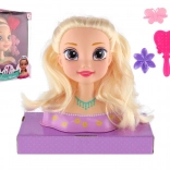 Tête à coiffer blonde avec accessoires