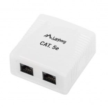 Prise murale réseau 2x RJ45 Cat.5E blanche