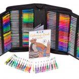 Stylo gel coloré en étui, 120 pièces + 120 recharges
