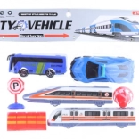 Set de véhicules de transport en plastique pour enfants