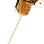 Cheval bâton en peluche Nico avec roulettes et son