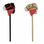 Cheval bâton en peluche avec son 80 cm, noir