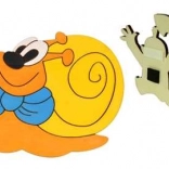 Magnet décoratif en bois escargot