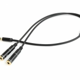 Adaptateur audio 3,5 mm 4 broches vers 2× 3,5 mm (casque + microphone), 0,2 m