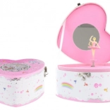 Boîte à bijoux musicale avec ballerine – cœur, rose