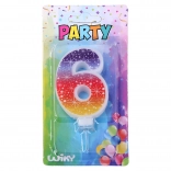 Bougie de fête numéro 6 Étoiles