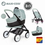 Poussette combinée pour poupées MAXI-COSI 3-en-1 turquoise grise