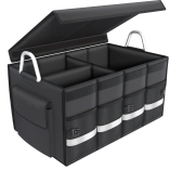 Organisateur pliable de coffre avec couvercle, 60 l, imperméable