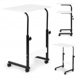 Tablette mobile pour ordinateur portable avec roulettes - blanche