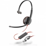Casque monaural Poly Blackwire 3210 USB-C + USB-C/A