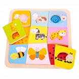 Puzzle encastrable en bois – 9 animaux BIGJIGS TOYS