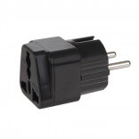 Adaptateur de prise UK vers fiche EU universel noir