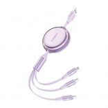 Foneng X113 câble de charge télescopique 3-en-1 1,1 m violet