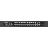 Lanberg commutateur PoE+ 24× 100 Mb/s avec 2× liaisons montantes gigabit combo, 250 W, rack 19"