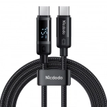 MCDODO câble USB‑C vers USB‑C avec écran, 60 W, 1,2 m, noir