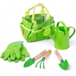 Set de jardinage pour enfants dans un sac en toile BIGJIGS TOYS – vert