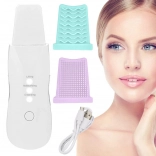 Nettoyeur de peau ultrasonique 3-en-1 avec cavitation et embouts en silicone massants