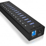 Icy Box hub USB 3.0 actif en aluminium, 13 ports + port de charge
