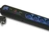 Multiprise parasurtenseur LESTAR, 3 prises, filtre EMI/RFI, 2,5 m, noir