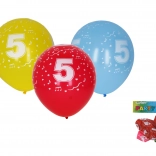 Ballons gonflables 30 cm avec chiffre 5 – set de 5 pièces