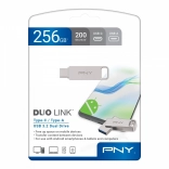 Clé USB PNY Duo Link 3.2 256 Go (USB‑C + USB‑A)