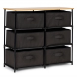 Armoire de rangement en tissu avec 6 tiroirs, gris