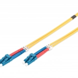 Pigtail optique monomode OS2 LC–LC duplex 5 m jaune