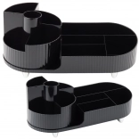 organiseur multifonction rotatif noir pour cosmétiques et bureau