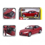 Bburago 1:24 Alfa Romeo Giulia (2016) Métallique Rouge 18-21080