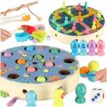 Jeu Montessori pour enfants Poissons et chenilles – pêche magnétique et tri