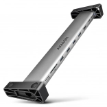 Axagon HMC-10HLS hub USB-C 9-en-1 avec HDMI 4K/60 Hz, GLAN, lecteur de cartes et PD 100 W