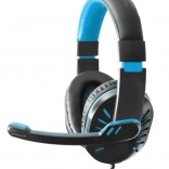 Casque gamer Crow avec microphone bleu