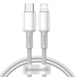 Baseus câble tressé USB‑C vers Lightning 20 W PD, 1 m, blanc