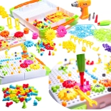 Kit de construction avec perceuse sans fil dans une mallette, 181 pièces