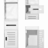 Armoire de salle de bain blanche 80 cm avec étagères