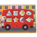 Bigjigs Toys puzzle à encastrer bus avec animaux