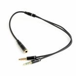 Adaptateur audio 4 broches vers 2× mini‑jack 3,5 mm, 0,2 m