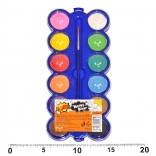 Aquarelles avec pinceau, 12 pièces